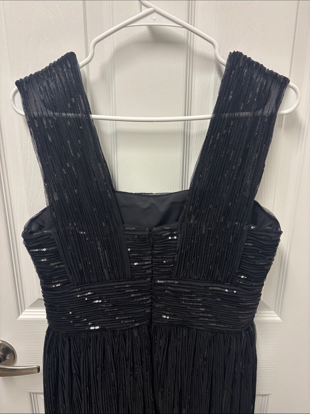 Halston Heritage Black Sequin Pleated Wedding Guest Dress - Picture 8 of 12